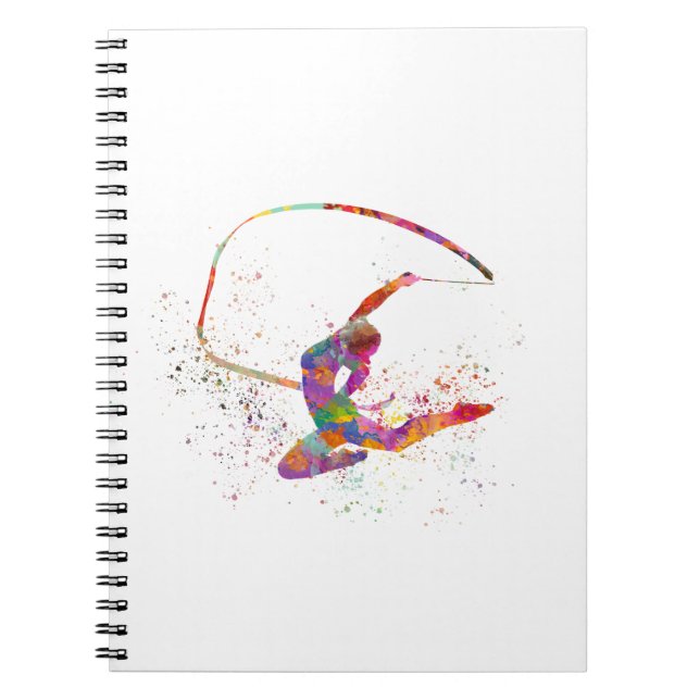 Caderno Espiral Rhythmic gymnastics in watercolor (Frente)