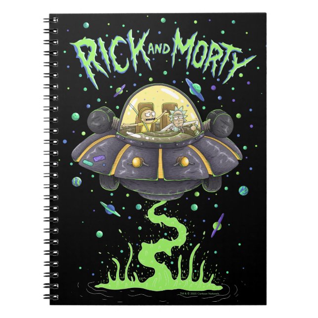 Caderno Espiral RICK AND MORTY™ | Illustrated Space Flight Graphic (Frente)
