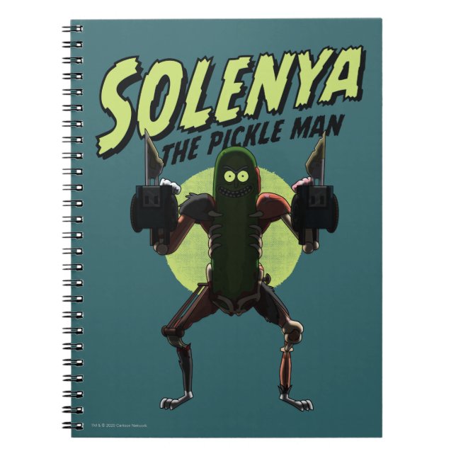 Caderno Espiral RICK E MORTY™ | Solenya - O Pickle Man (Frente)