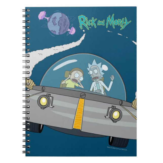 Caderno Espiral RICK E MORTY™ | Voo A Bordo Espacial (Frente)