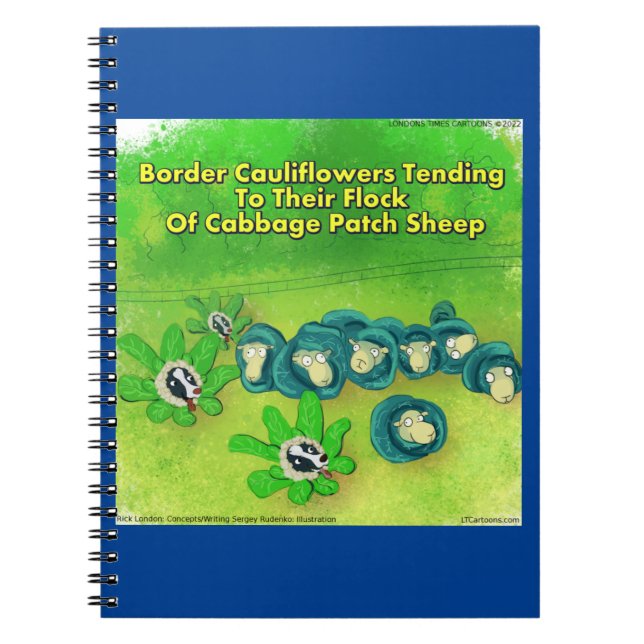 Caderno Espiral Rick London Divertido Border Collie Flor Desenho  (Frente)