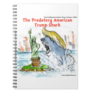 Caderno Espiral Rick London Engraçado Trump Tubarão
