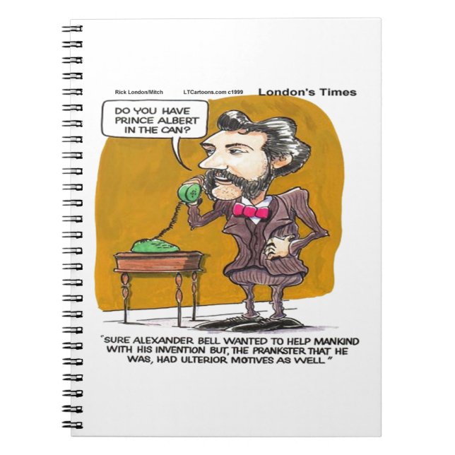 Caderno Espiral Rick Londres Funny Alexander Bell Brincadeira (Frente)
