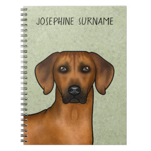 Caderno Espiral Ridgeback, Cão E Texto De Leão Africano Cute
