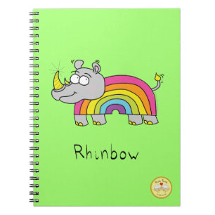 Caderno Espiral Rinbow Rhino Rainbow Notebook Verde