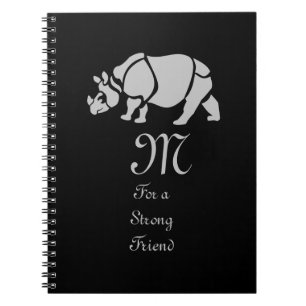 Caderno Espiral Rinocerontes Excelentes Indianos Monograma do Rino