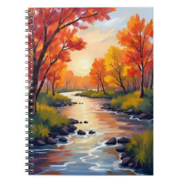 Caderno Espiral Rio de Outono | Folhas de Outono Aquarela da Natur