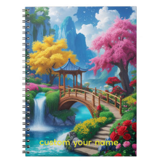 Caderno Espiral “Rio de Pensamentos – Paisagem de Fantasia Turques