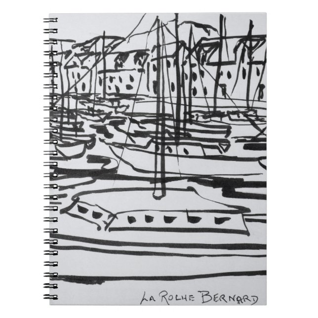 Caderno Espiral Rio La Vilaine| La Roche-Bernard, Bretanha (Frente)