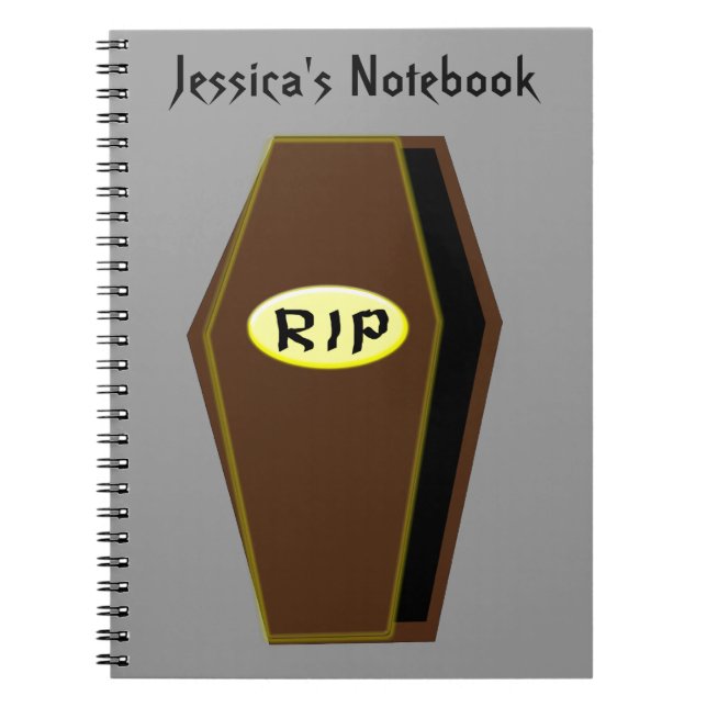Caderno Espiral RIP Halloween Coffin of Doom Customizable Notebook (Frente)