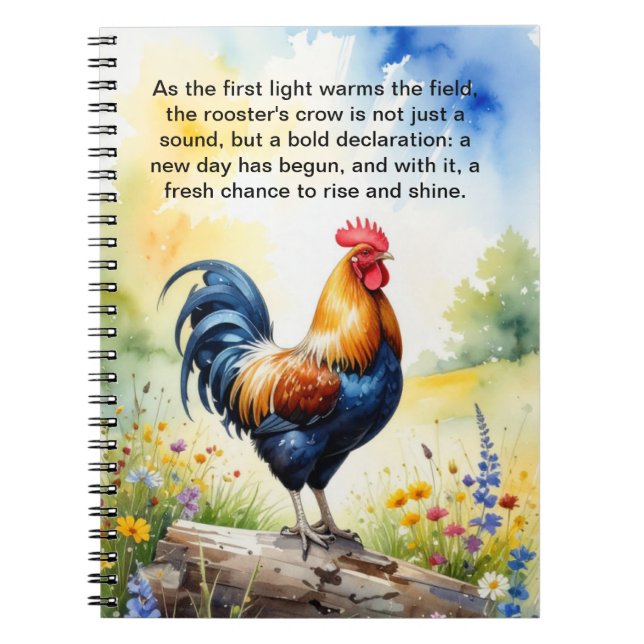 Caderno Espiral Rise e Shine Rooster (Frente)
