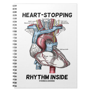 Caderno Espiral Ritmo de Paragem Cardíaca Dentro Coração Anatômica