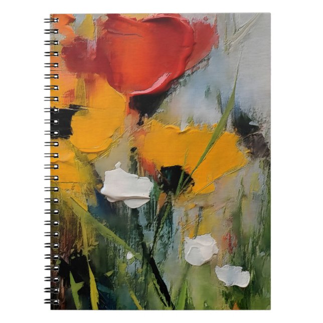 Caderno Espiral Riverside – Prado Abstrato Expressivo (Frente)