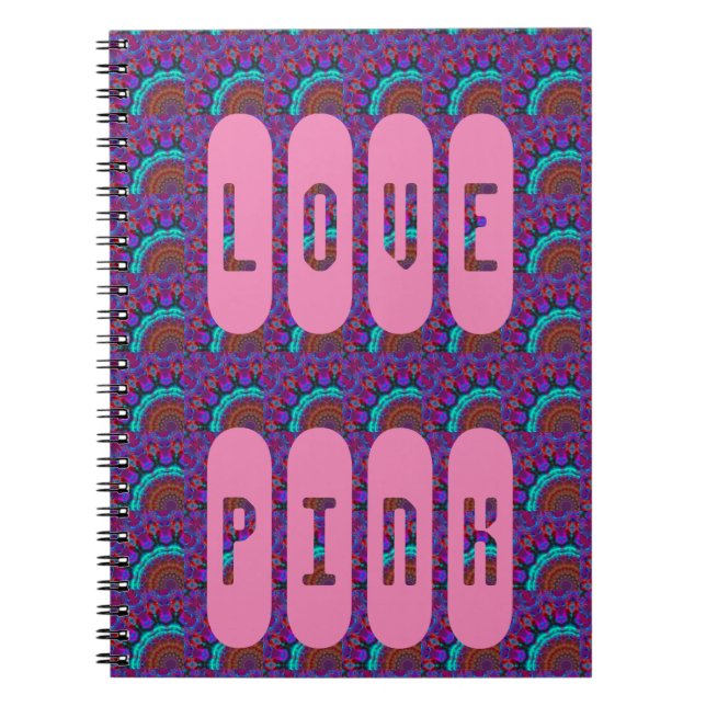 Caderno Espiral rmdesignflo55 LOVE PINK MANDALA LIGHT BLUE (Frente)