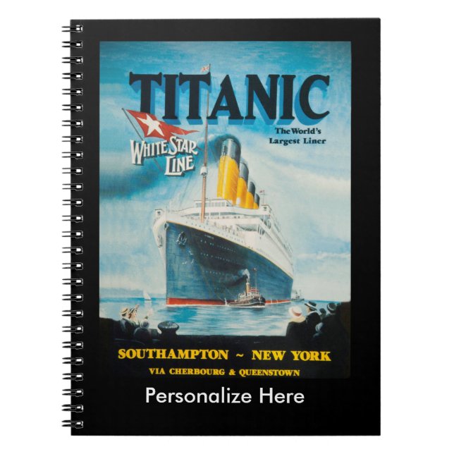 Caderno Espiral RMS Titanic Viagem Ad (Frente)
