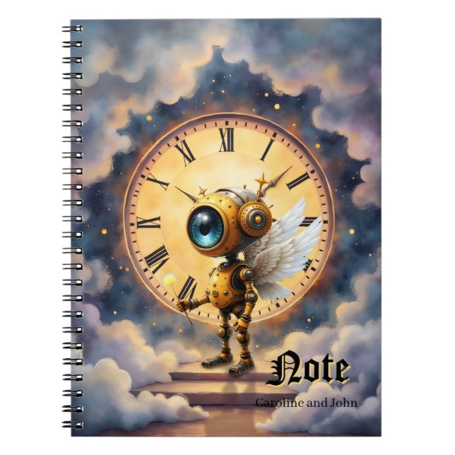 Caderno Espiral Robby the Winged Timekeeper – Wings of Time Series (Frente)
