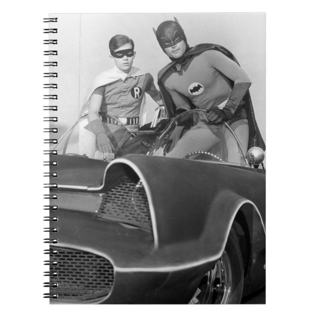 Caderno Espiral Robin e Batman em Batmobile (Frente)