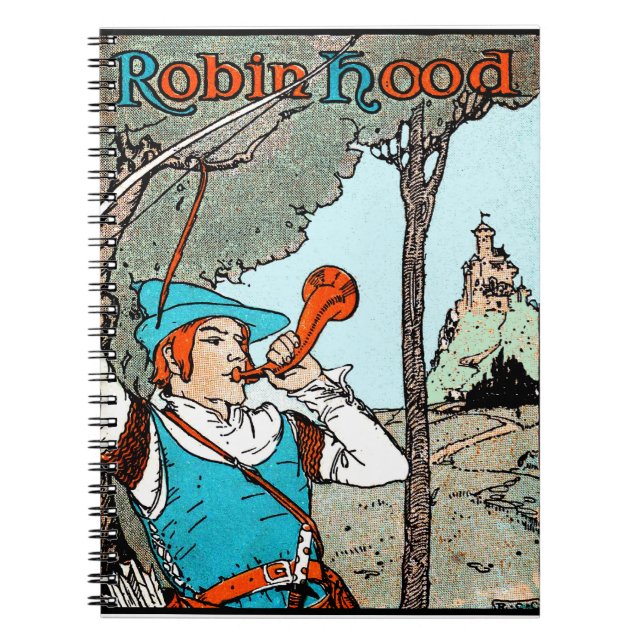 Caderno Espiral Robin Hood Antique Illustração Homens Felizes (Frente)