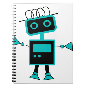 Caderno Espiral Robô bonito dos desenhos animados feito de