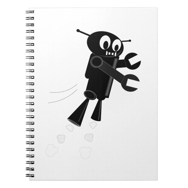 Caderno Espiral Robô Voador Negro (Frente)