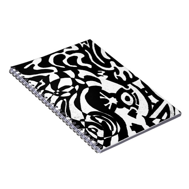 Caderno Espiral "Robot Dreams" Arte Abstrato B&W (Lado Direito)