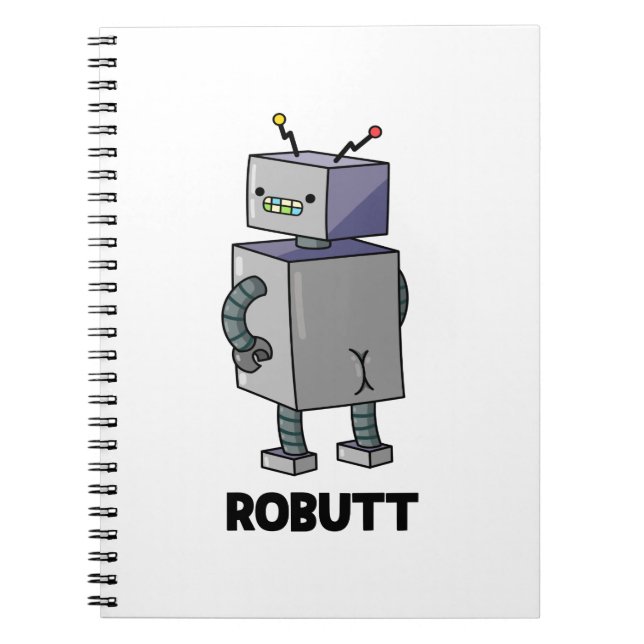 Caderno Espiral Robutt Funny Robot Pun  (Frente)