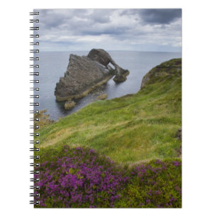 Caderno Espiral Rocha do violino do arco, Portknockie, Scotland