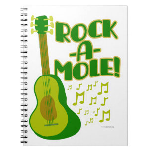 Caderno Espiral Rock A Mole Funny Avocado Cartoon Slogan Design