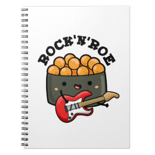 Caderno Espiral Rock E Roe Funny Sushi Pun