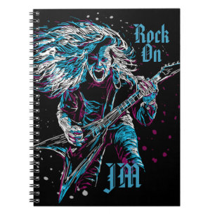 Caderno Espiral Rock Monograma No Notebook Heavy Metal