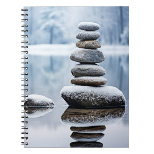 Caderno Espiral Rock Pebble Forest Tranquil Pacífico