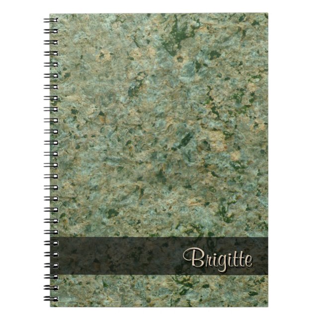 Caderno Espiral Rock Photo Geology Texture Green any Text (Frente)