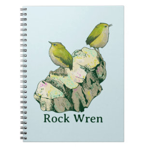 Caderno Espiral Rock Wren Pássaros Nova Zelândia