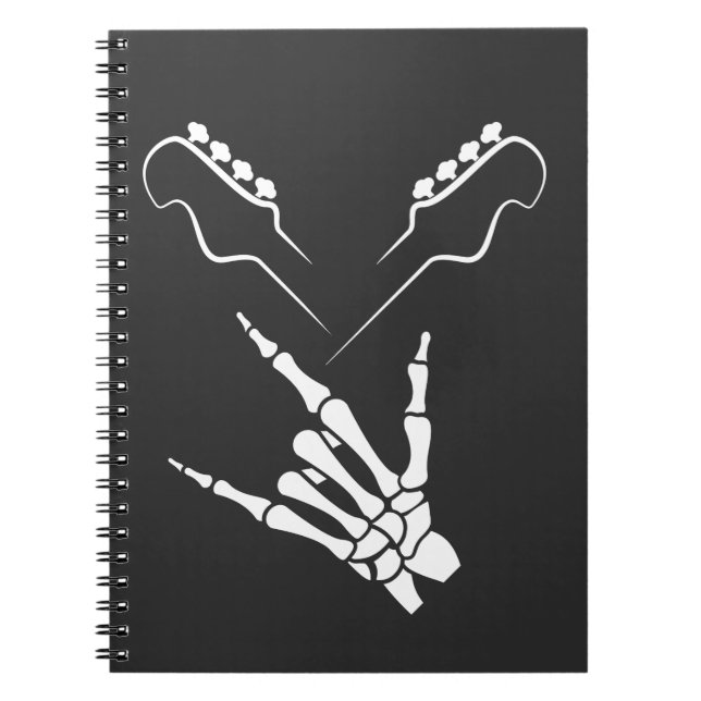 Caderno Espiral Rocker Skeleton Hand Rock (Frente)