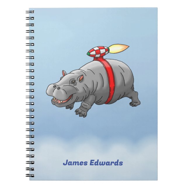 Caderno Espiral Rocket Hippo (Frente)