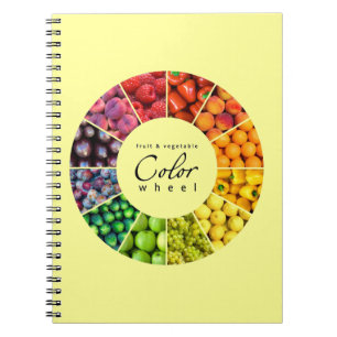 Caderno Espiral Roda de cor das frutas e legumes (12 cores)