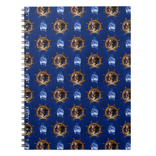 Caderno Espiral Roda de Pirata Jolly Roger (Frente)