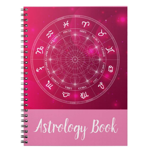 Caderno Espiral Roda do Zodíaco Astrologia moderna e trendy (Frente)