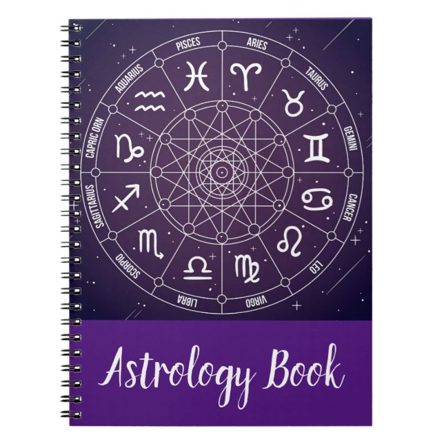 Caderno Espiral Roda do Zodíaco de astrologia moderna e trendy (Frente)