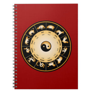Caderno Espiral Roda do zodíaco de Chiinese