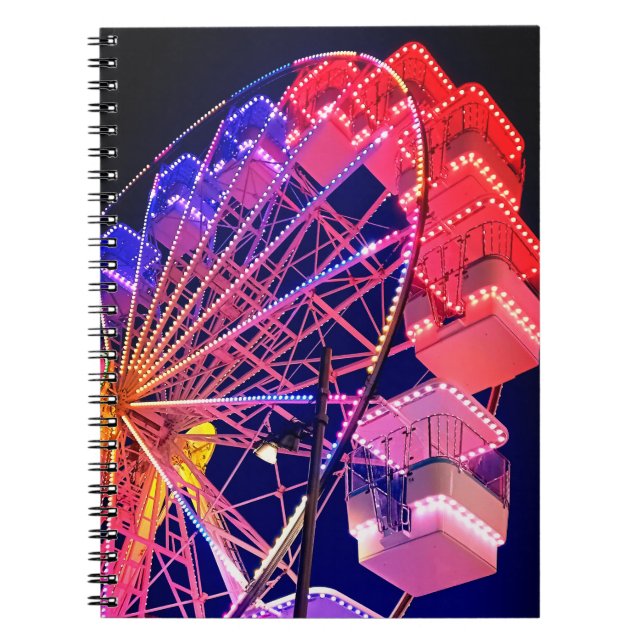 Caderno Espiral Roda-férris azul e vermelha (Frente)