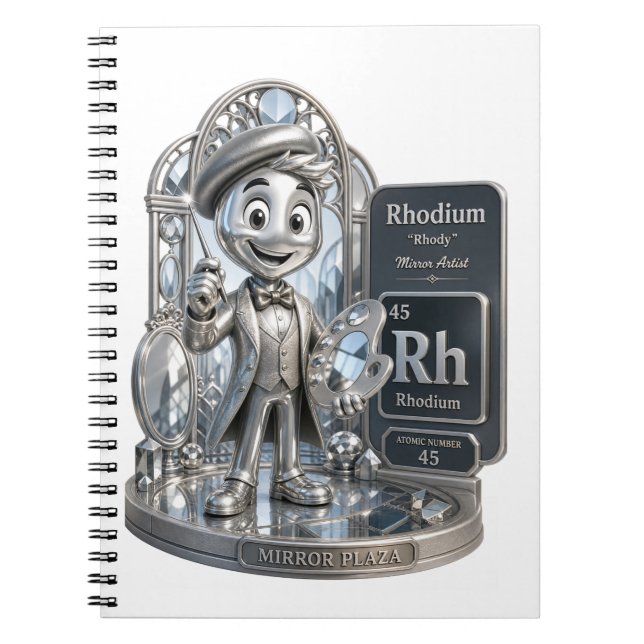 Caderno Espiral Ródio personagem da ATOMIVRA™ (Frente)