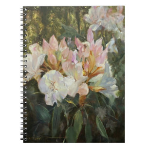 Caderno Espiral Rododendrons brancos e cor-de-rosa e cor-de-rosa