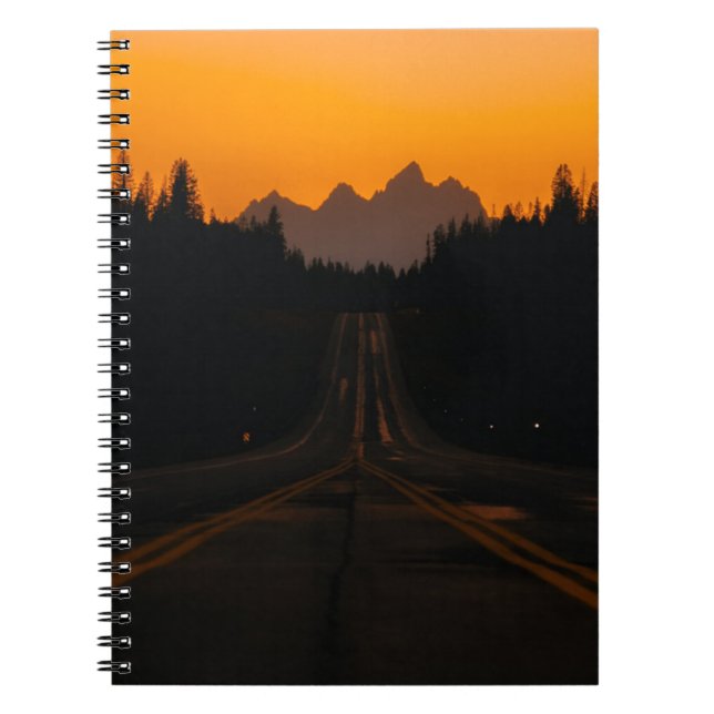 Caderno Espiral Rodovia Sunset Montanha do Notebook (Frente)