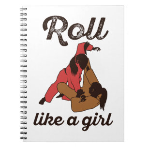 Caderno Espiral Rolar como uma garota Jiu Jitus