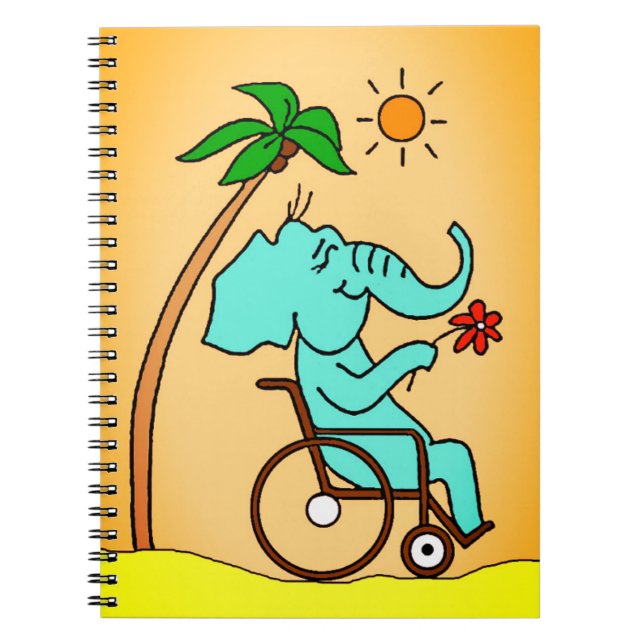 Caderno Espiral Rollstuhlfahrer Elefant (Frente)