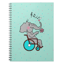Caderno Espiral Rollstuhlfahrer Elefant verliebt