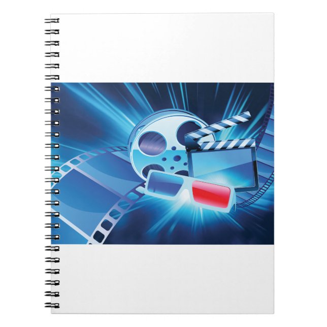 Caderno Espiral Rolo de Filme de Cinema Noturno (Frente)