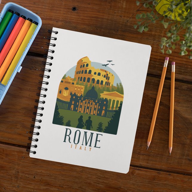 Caderno Espiral Roma Colosseum Vintage (Classic vintage rome italy colosseum notebook)