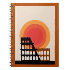 Caderno Espiral Roma, Itália Colosseum Postcard Unidited Vintage